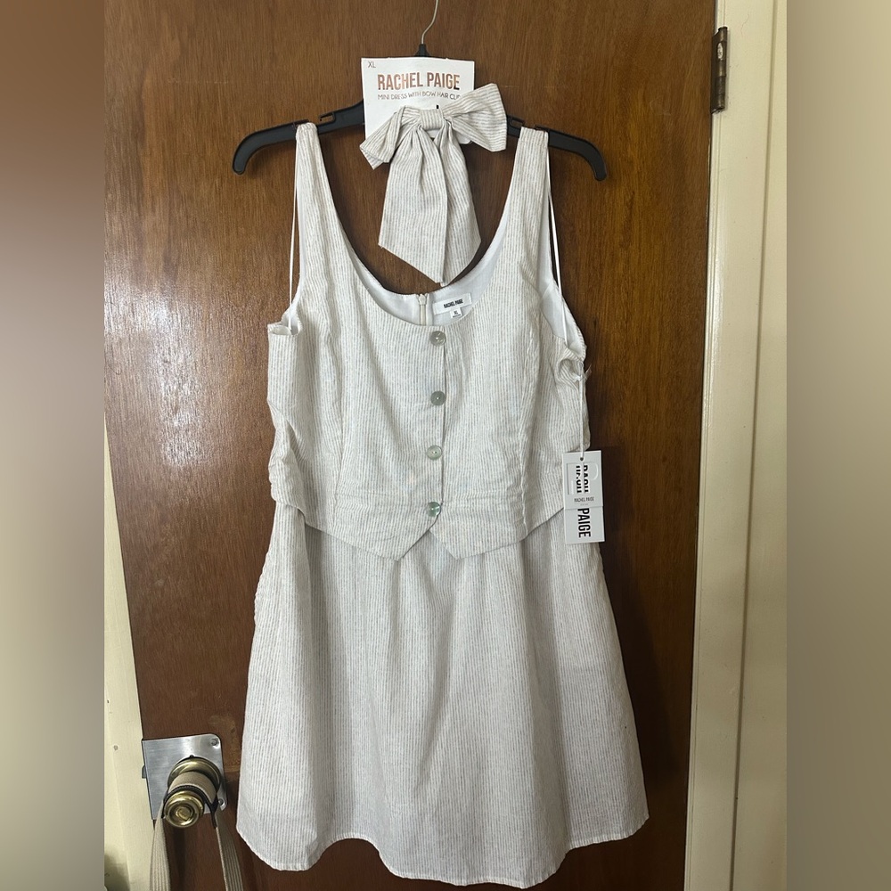 Rachel Paige White Dress with Bow